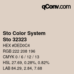 Color code: Sto Color System - Sto 32323 | qconv.com