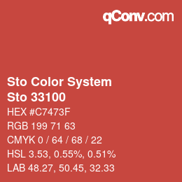 Color code: Sto Color System - Sto 33100 | qconv.com