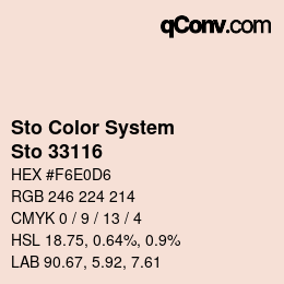 Color code: Sto Color System - Sto 33116 | qconv.com