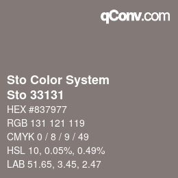 Color code: Sto Color System - Sto 33131 | qconv.com