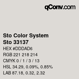 Color code: Sto Color System - Sto 33137 | qconv.com