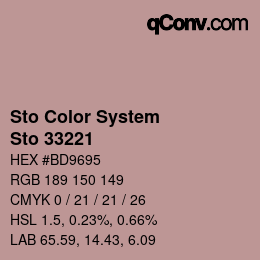 Color code: Sto Color System - Sto 33221 | qconv.com