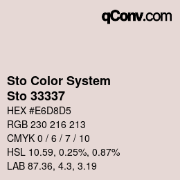 Color code: Sto Color System - Sto 33337 | qconv.com