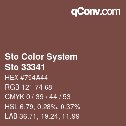 Color code: Sto Color System - Sto 33341 | qconv.com