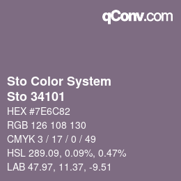 Color code: Sto Color System - Sto 34101 | qconv.com