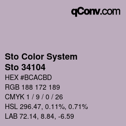 Color code: Sto Color System - Sto 34104 | qconv.com