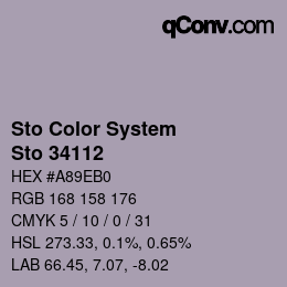 Color code: Sto Color System - Sto 34112 | qconv.com