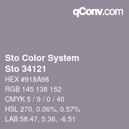 Color code: Sto Color System - Sto 34121 | qconv.com