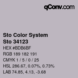 Color code: Sto Color System - Sto 34123 | qconv.com
