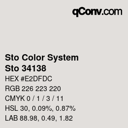 Color code: Sto Color System - Sto 34138 | qconv.com