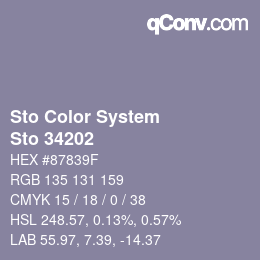 Color code: Sto Color System - Sto 34202 | qconv.com