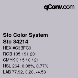 Color code: Sto Color System - Sto 34214 | qconv.com