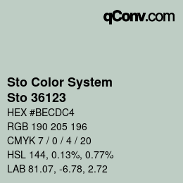 Color code: Sto Color System - Sto 36123 | qconv.com