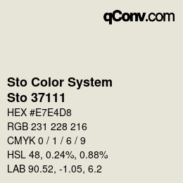 Color code: Sto Color System - Sto 37111 | qconv.com