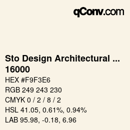 Farbcode: Sto Design Architectural Colours - 16000 | qconv.com