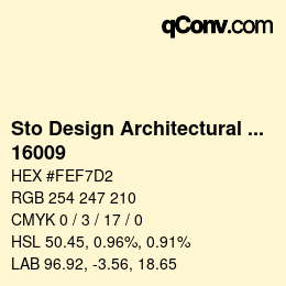 Farbcode: Sto Design Architectural Colours - 16009 | qconv.com