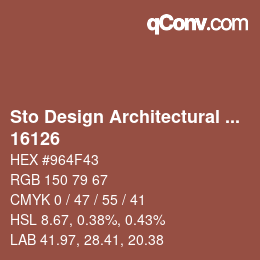 Color code: Sto Design Architectural Colours - 16126 | qconv.com