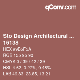 Color code: Sto Design Architectural Colours - 16138 | qconv.com