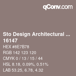 Color code: Sto Design Architectural Colours - 16147 | qconv.com
