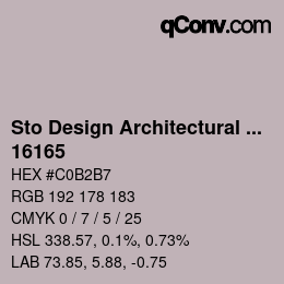 Color code: Sto Design Architectural Colours - 16165 | qconv.com