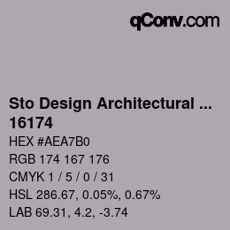 Color code: Sto Design Architectural Colours - 16174 | qconv.com