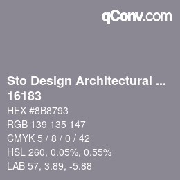 Color code: Sto Design Architectural Colours - 16183 | qconv.com