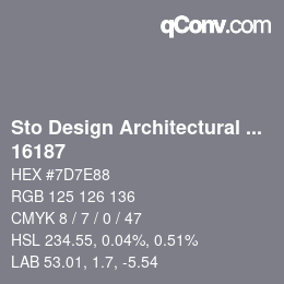 Color code: Sto Design Architectural Colours - 16187 | qconv.com