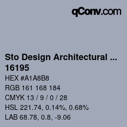 Color code: Sto Design Architectural Colours - 16195 | qconv.com