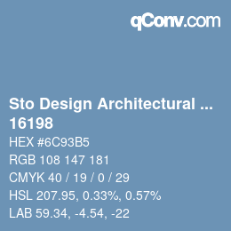 Color code: Sto Design Architectural Colours - 16198 | qconv.com