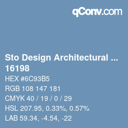 Color code: Sto Design Architectural Colours - 16198 | qconv.com