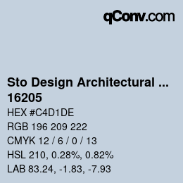 Color code: Sto Design Architectural Colours - 16205 | qconv.com