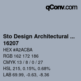 Color code: Sto Design Architectural Colours - 16207 | qconv.com