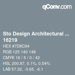 Color code: Sto Design Architectural Colours - 16219 | qconv.com