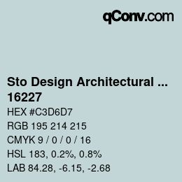 Color code: Sto Design Architectural Colours - 16227 | qconv.com