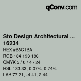 Color code: Sto Design Architectural Colours - 16234 | qconv.com