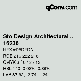 Color code: Sto Design Architectural Colours - 16236 | qconv.com