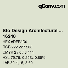 Color code: Sto Design Architectural Colours - 16240 | qconv.com