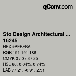 Color code: Sto Design Architectural Colours - 16245 | qconv.com