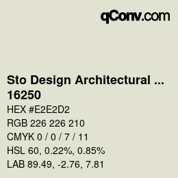 Color code: Sto Design Architectural Colours - 16250 | qconv.com