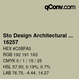 Color code: Sto Design Architectural Colours - 16257 | qconv.com