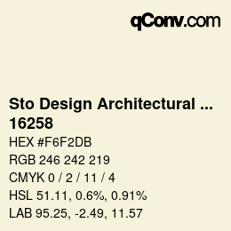 Color code: Sto Design Architectural Colours - 16258 | qconv.com