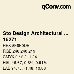 Color code: Sto Design Architectural Colours - 16271 | qconv.com