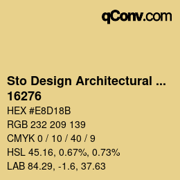 Color code: Sto Design Architectural Colours - 16276 | qconv.com