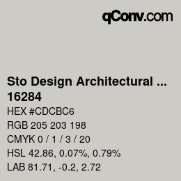 Color code: Sto Design Architectural Colours - 16284 | qconv.com