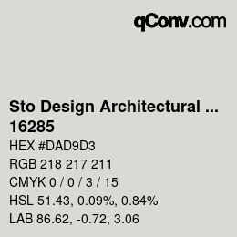 Color code: Sto Design Architectural Colours - 16285 | qconv.com