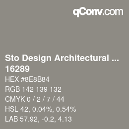 Código de color: Sto Design Architectural Colours - 16289 | qconv.com