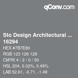 Color code: Sto Design Architectural Colours - 16294 | qconv.com