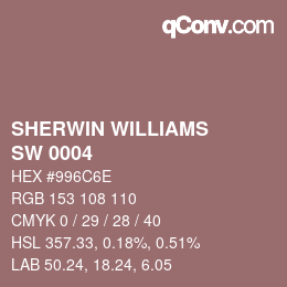 颜色代码: SHERWIN WILLIAMS<br>SW 0004 - Rose Brocade | qconv.com