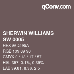 カラーコード: SHERWIN WILLIAMS<br>SW 0005 - Deepest Mauve | qconv.com