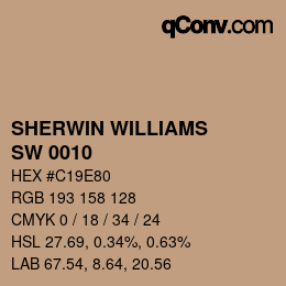 カラーコード: SHERWIN WILLIAMS<br>SW 0010 - Wickerwork | qconv.com